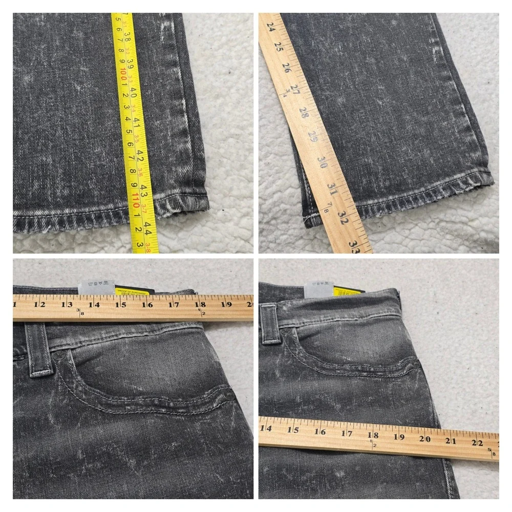 True Religion Rocco Relaxed Skinny Grey Acid Wash Jeans Mens 36 106032 HXER